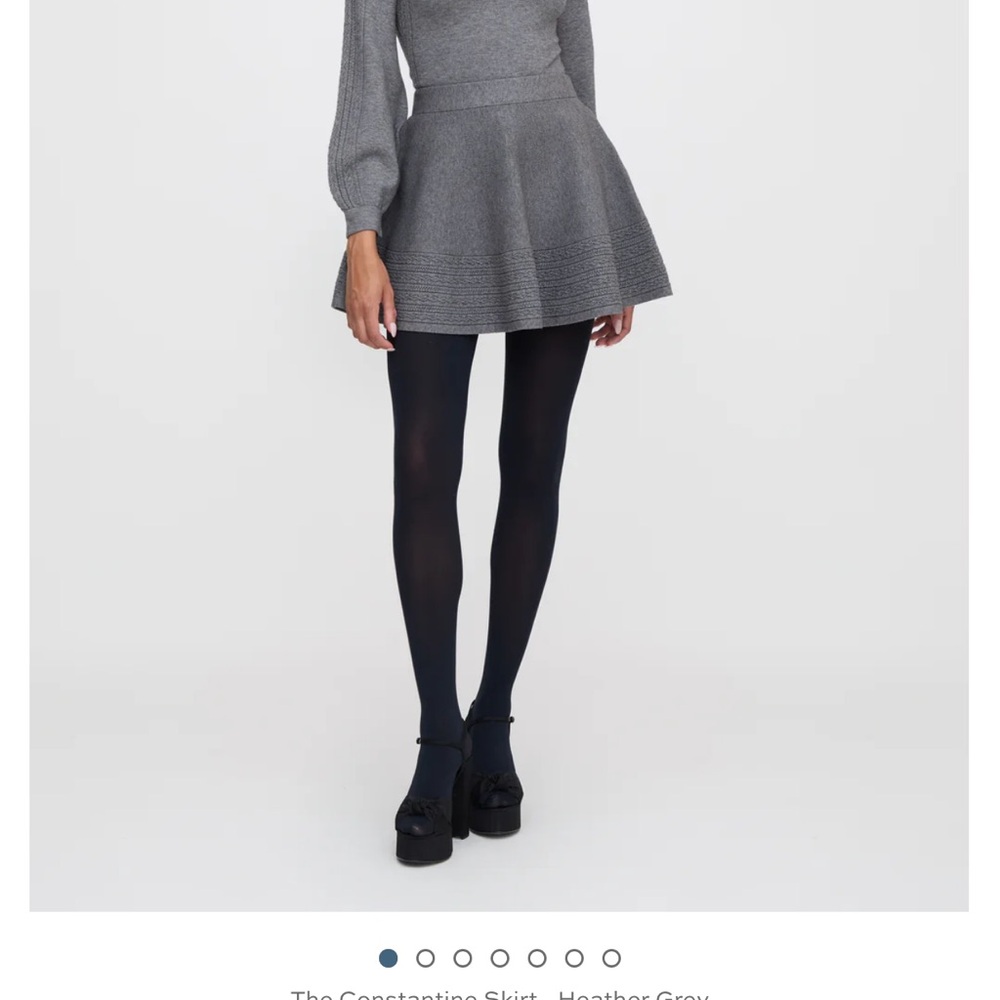 Gray Knit Skater Skirt